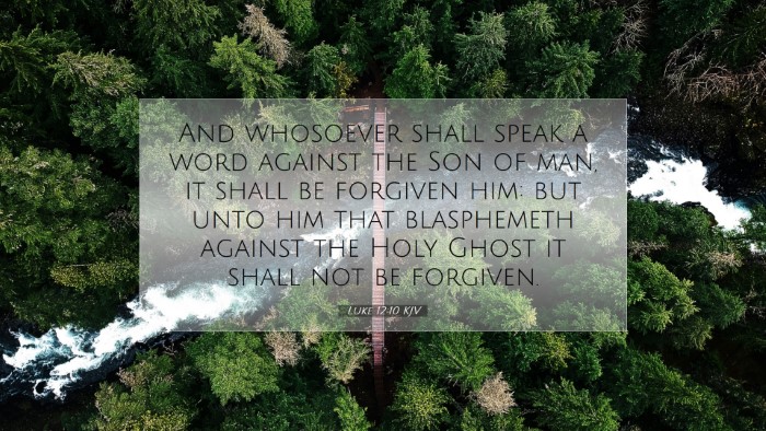 Picture 07 - Luke 12:10 KJV Desktop Wallpaper - And whosoever shall speak a word against the Son - Desktop Bible Verse Wallpaper