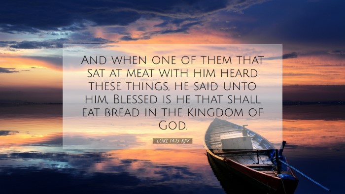 Picture 07 - Luke 14:15 KJV Desktop Wallpaper - And when one of them that sat at meat with him - Desktop Bible Verse Wallpaper