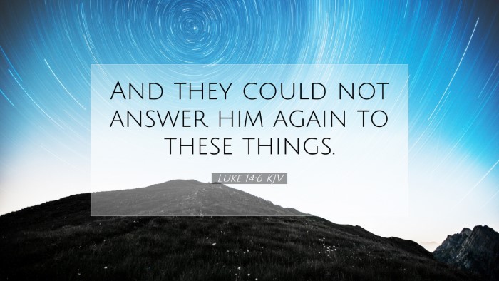 Picture 07 - Luke 14:6 KJV Desktop Wallpaper - And they could not answer him again to these - Desktop Bible Verse Wallpaper