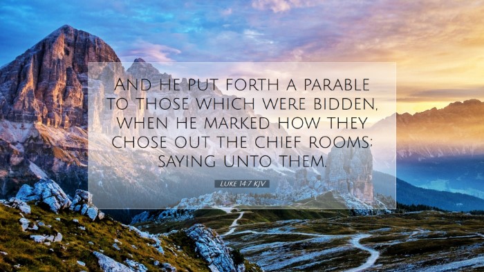 Picture 07 - Luke 14:7 KJV Desktop Wallpaper - And he put forth a parable to those which were - Desktop Bible Verse Wallpaper