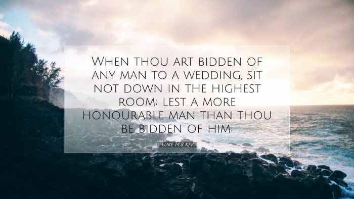 Picture 07 - Luke 14:8 KJV Desktop Wallpaper - When thou art bidden of any man to a wedding, sit - Desktop Bible Verse Wallpaper