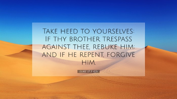 Picture 07 - Luke 17:3 KJV Desktop Wallpaper - Take heed to yourselves: If thy brother trespass - Desktop Bible Verse Wallpaper