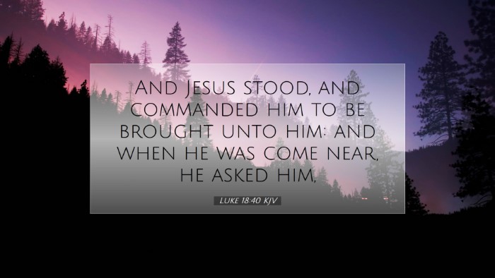 Picture 07 - Luke 18:40 KJV Desktop Wallpaper - And Jesus stood, and commanded him to be brought - Desktop Bible Verse Wallpaper