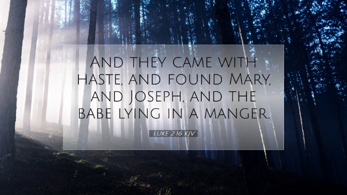 Picture 07 - Luke 2:16 KJV Desktop Wallpaper - And they came with haste, and found Mary, and - Desktop Bible Verse Wallpaper