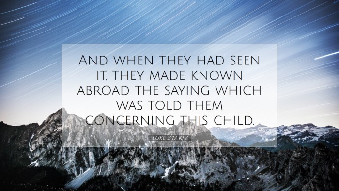 Picture 07 - Luke 2:17 KJV Desktop Wallpaper - And when they had seen it, they made known abroad - Desktop Bible Verse Wallpaper