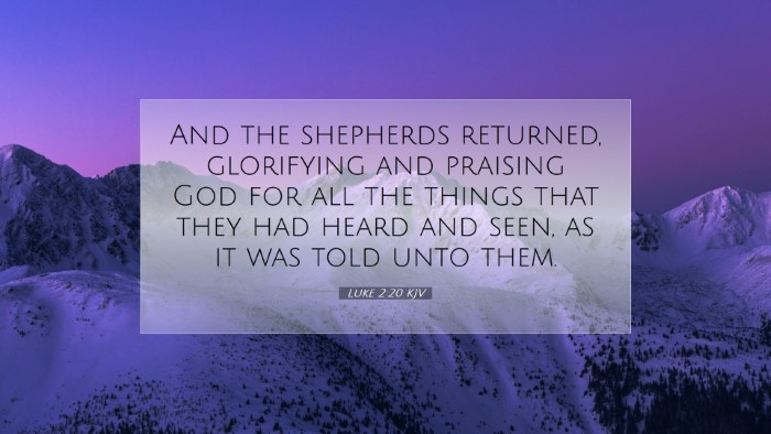 Picture 07 - Luke 2:20 KJV Desktop Wallpaper - And the shepherds returned, glorifying and - Desktop Bible Verse Wallpaper