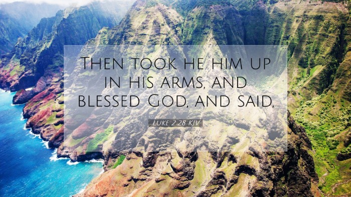 Picture 07 - Luke 2:28 KJV Desktop Wallpaper - Then took he him up in his arms, and blessed God, - Desktop Bible Verse Wallpaper