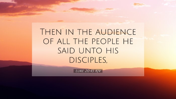 Picture 07 - Luke 20:45 KJV Desktop Wallpaper - Then in the audience of all the people he said - Desktop Bible Verse Wallpaper
