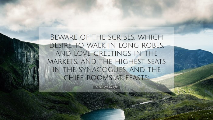 Picture 07 - Luke 20:46 KJV Desktop Wallpaper - Beware of the scribes, which desire to walk in - Desktop Bible Verse Wallpaper