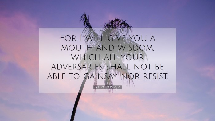 Picture 07 - Luke 21:15 KJV Desktop Wallpaper - For I will give you a mouth and wisdom, which all - Desktop Bible Verse Wallpaper
