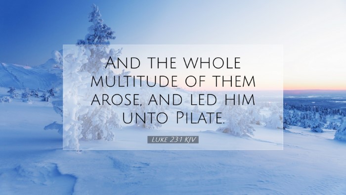 Picture 07 - Luke 23:1 KJV Desktop Wallpaper - And the whole multitude of them arose, and led - Desktop Bible Verse Wallpaper
