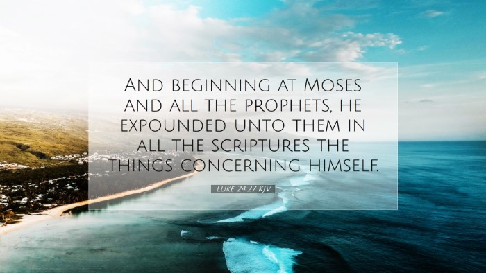 Picture 07 - Luke 24:27 KJV Desktop Wallpaper - And beginning at Moses and all the prophets, he - Desktop Bible Verse Wallpaper