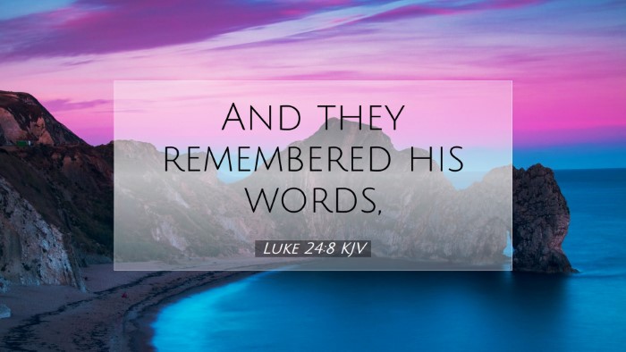 Picture 07 - Luke 24:8 KJV Desktop Wallpaper - And they remembered his - Desktop Bible Verse Wallpaper