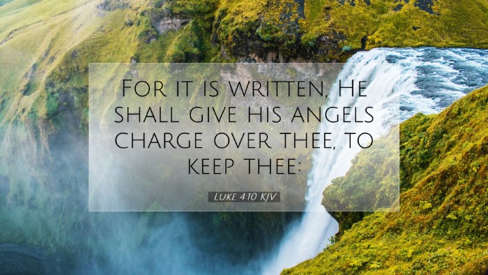 Picture 07 - Luke 4:10 KJV Desktop Wallpaper - For it is written, He shall give his angels - Desktop Bible Verse Wallpaper