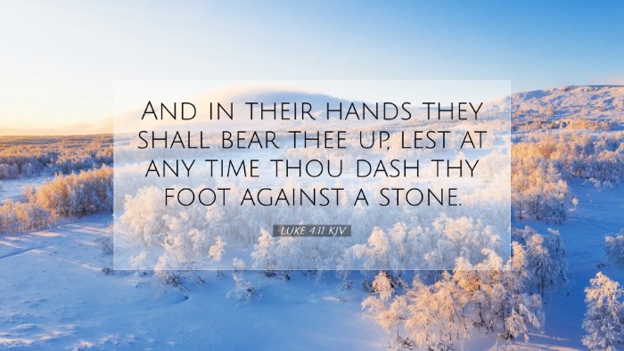 Picture 07 - Luke 4:11 KJV Desktop Wallpaper - And in their hands they shall bear thee up, lest - Desktop Bible Verse Wallpaper