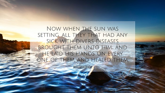Picture 07 - Luke 4:40 KJV Desktop Wallpaper - Now when the sun was setting, all they that had - Desktop Bible Verse Wallpaper