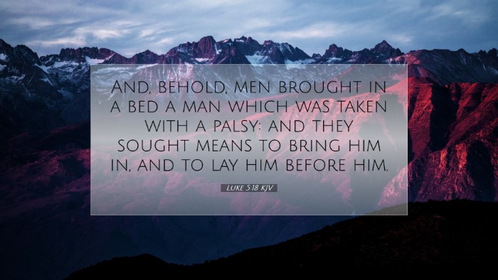 Picture 07 - Luke 5:18 KJV Desktop Wallpaper - And, behold, men brought in a bed a man which was - Desktop Bible Verse Wallpaper