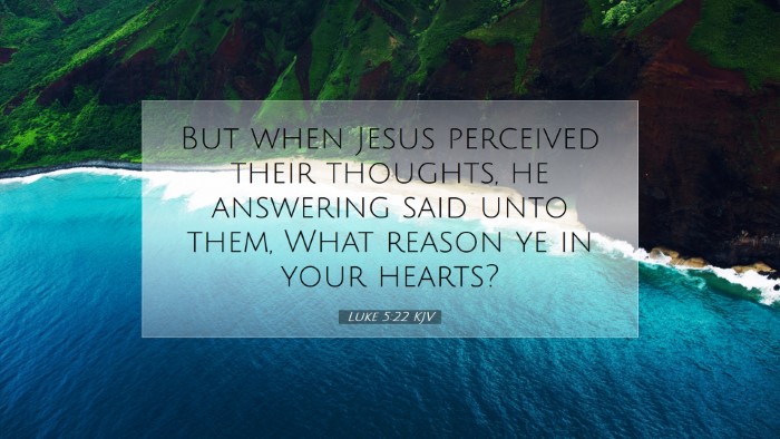 Picture 07 - Luke 5:22 KJV Desktop Wallpaper - But when Jesus perceived their thoughts, he - Desktop Bible Verse Wallpaper