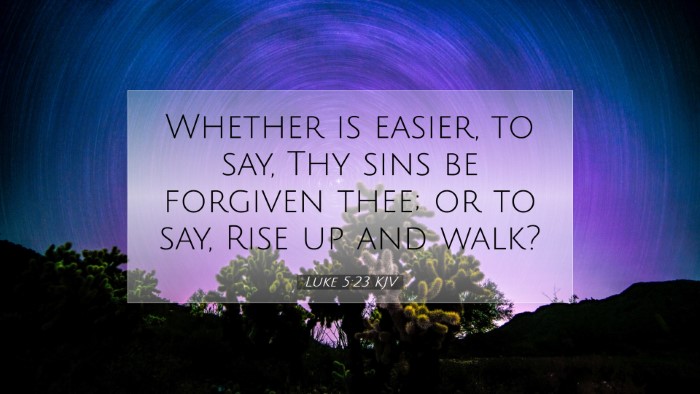 Picture 07 - Luke 5:23 KJV Desktop Wallpaper - Whether is easier, to say, Thy sins be forgiven - Desktop Bible Verse Wallpaper