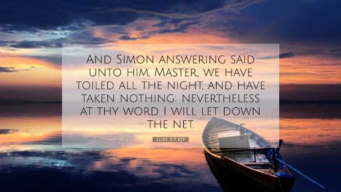 Picture 07 - Luke 5:5 KJV Desktop Wallpaper - And Simon answering said unto him, Master, we - Desktop Bible Verse Wallpaper
