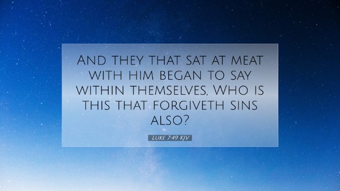 Picture 07 - Luke 7:49 KJV Desktop Wallpaper - And they that sat at meat with him began to say - Desktop Bible Verse Wallpaper