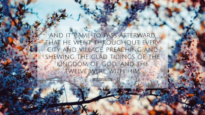 Picture 07 - Luke 8:1 KJV Desktop Wallpaper - And it came to pass afterward, that he went - Desktop Bible Verse Wallpaper