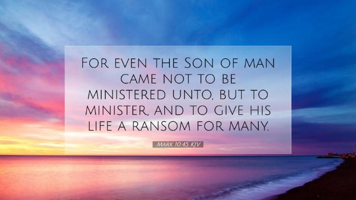 Picture 07 - Mark 10:45 KJV Desktop Wallpaper - For even the Son of man came not to be ministered - Desktop Bible Verse Wallpaper