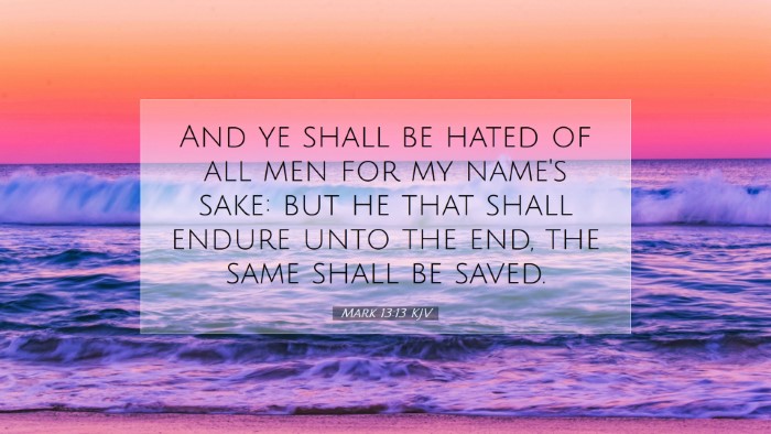 Picture 07 - Mark 13:13 KJV Desktop Wallpaper - And ye shall be hated of all men for my name's - Desktop Bible Verse Wallpaper