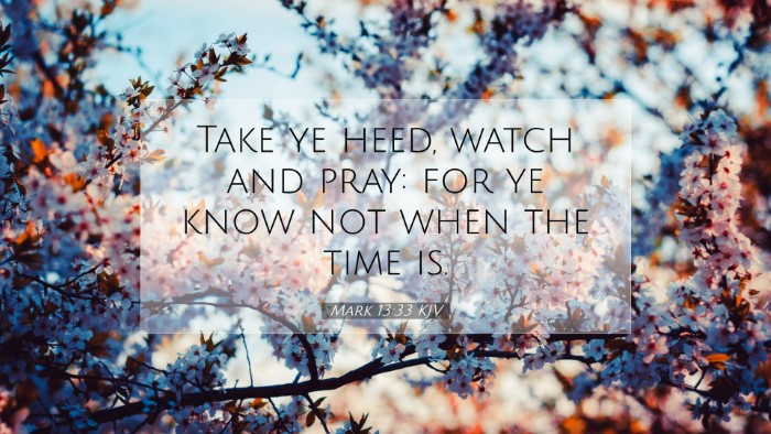 Picture 07 - Mark 13:33 KJV Desktop Wallpaper - Take ye heed, watch and pray: for ye know not - Desktop Bible Verse Wallpaper