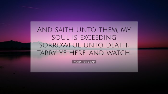 Picture 07 - Mark 14:34 KJV Desktop Wallpaper - And saith unto them, My soul is exceeding - Desktop Bible Verse Wallpaper