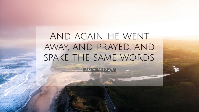 Picture 07 - Mark 14:39 KJV Desktop Wallpaper - And again he went away, and prayed, and spake the - Desktop Bible Verse Wallpaper