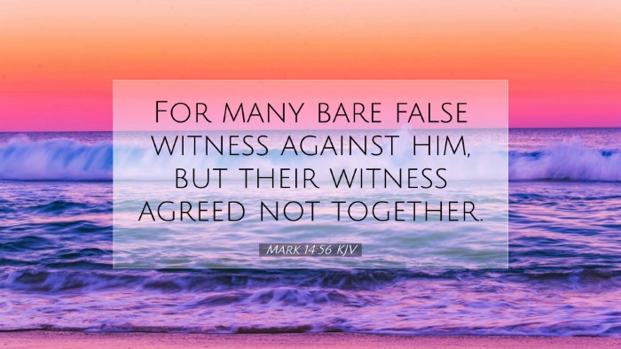 Picture 07 - Mark 14:56 KJV Desktop Wallpaper - For many bare false witness against him, but - Desktop Bible Verse Wallpaper