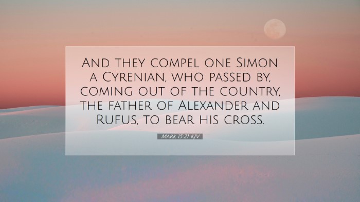 Picture 07 - Mark 15:21 KJV Desktop Wallpaper - And they compel one Simon a Cyrenian, who passed - Desktop Bible Verse Wallpaper