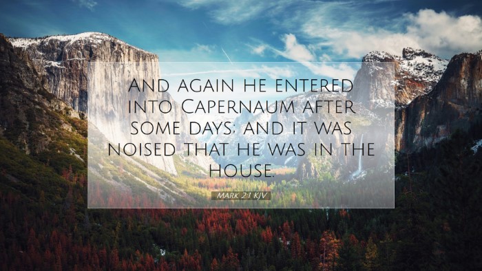 Picture 07 - Mark 2:1 KJV Desktop Wallpaper - And again he entered into Capernaum after some - Desktop Bible Verse Wallpaper
