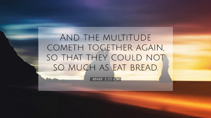Picture 07 - Mark 3:20 KJV Desktop Wallpaper - And the multitude cometh together again, so that - Desktop Bible Verse Wallpaper