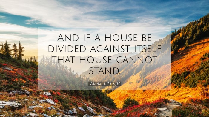 Picture 07 - Mark 3:25 KJV Desktop Wallpaper - And if a house be divided against itself, that - Desktop Bible Verse Wallpaper