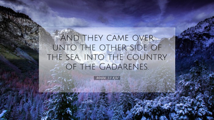 Picture 07 - Mark 5:1 KJV Desktop Wallpaper - And they came over unto the other side of the - Desktop Bible Verse Wallpaper