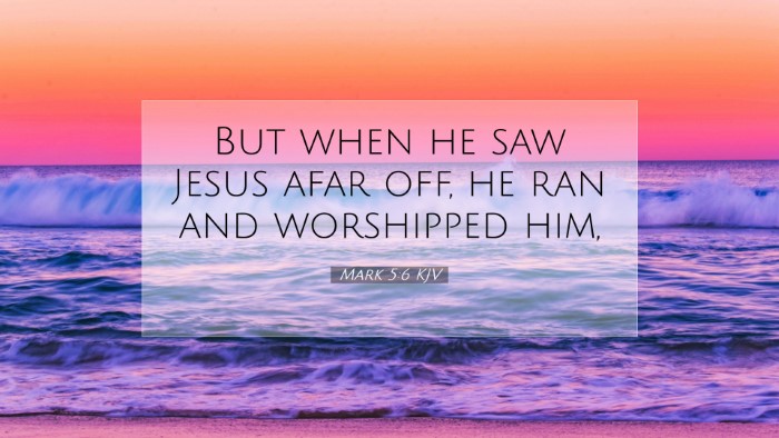 Picture 07 - Mark 5:6 KJV Desktop Wallpaper - But when he saw Jesus afar off, he ran and - Desktop Bible Verse Wallpaper