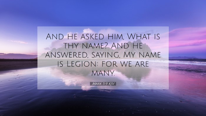 Picture 07 - Mark 5:9 KJV Desktop Wallpaper - And he asked him, What is thy name? And he - Desktop Bible Verse Wallpaper