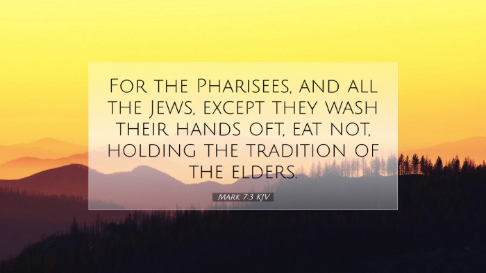 Picture 07 - Mark 7:3 KJV Desktop Wallpaper - For the Pharisees, and all the Jews, except they - Desktop Bible Verse Wallpaper