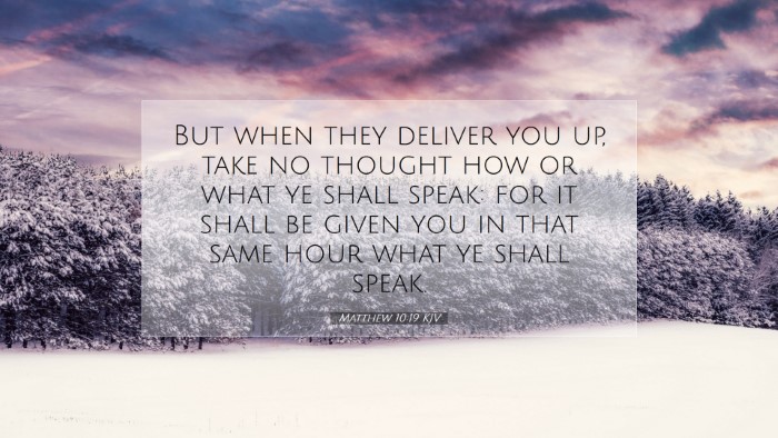 Picture 07 - Matthew 10:19 KJV Desktop Wallpaper - But when they deliver you up, take no thought how - Desktop Bible Verse Wallpaper