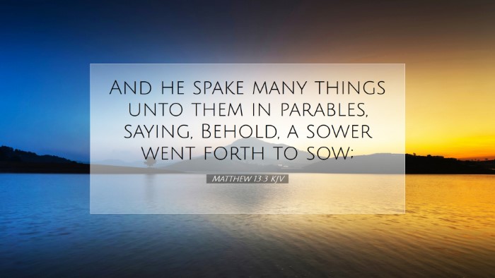 Picture 07 - Matthew 13:3 KJV Desktop Wallpaper - And he spake many things unto them in parables, - Desktop Bible Verse Wallpaper