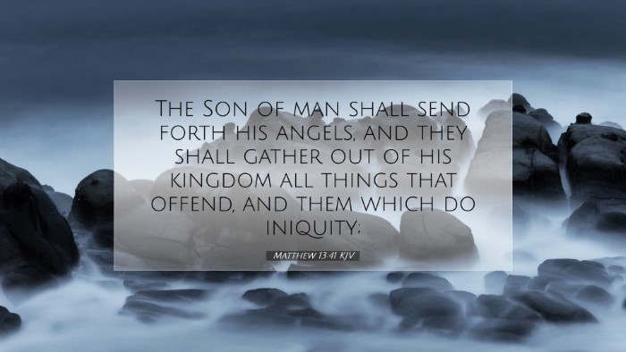 Picture 07 - Matthew 13:41 KJV Desktop Wallpaper - The Son of man shall send forth his angels, and - Desktop Bible Verse Wallpaper