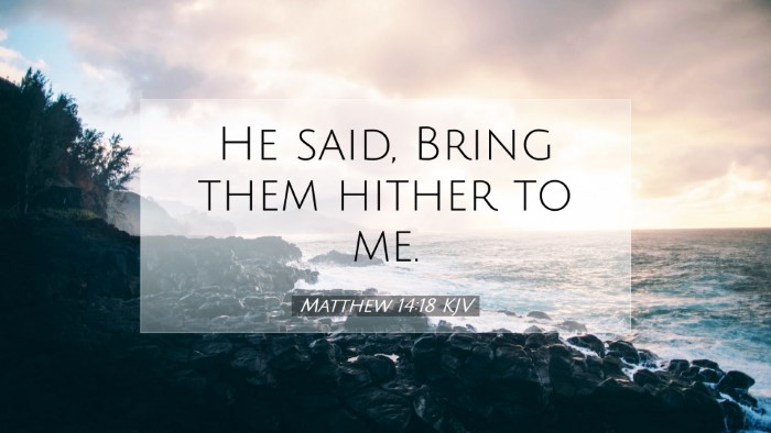 Picture 07 - Matthew 14:18 KJV Desktop Wallpaper - He said, Bring them hither to - Desktop Bible Verse Wallpaper