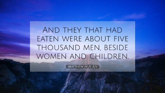 Picture 07 - Matthew 14:21 KJV Desktop Wallpaper - And they that had eaten were about five thousand - Desktop Bible Verse Wallpaper