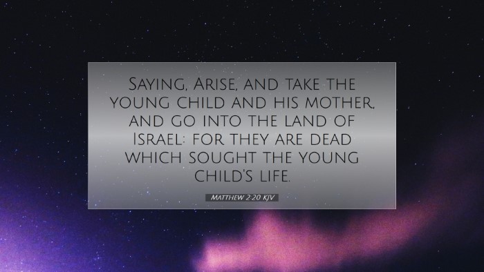Picture 07 - Matthew 2:20 KJV Desktop Wallpaper - Saying, Arise, and take the young child and his - Desktop Bible Verse Wallpaper