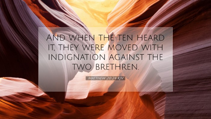 Picture 07 - Matthew 20:24 KJV Desktop Wallpaper - And when the ten heard it, they were moved with - Desktop Bible Verse Wallpaper