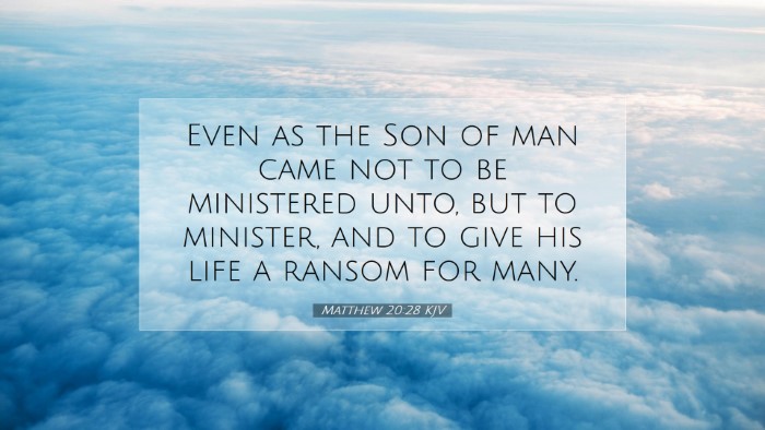 Picture 07 - Matthew 20:28 KJV Desktop Wallpaper - Even as the Son of man came not to be ministered - Desktop Bible Verse Wallpaper