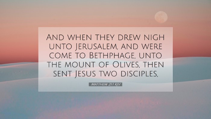 Picture 07 - Matthew 21:1 KJV Desktop Wallpaper - And when they drew nigh unto Jerusalem, and were - Desktop Bible Verse Wallpaper