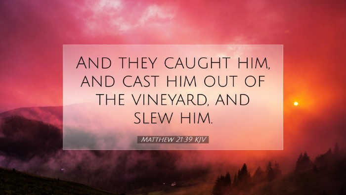 Picture 07 - Matthew 21:39 KJV Desktop Wallpaper - And they caught him, and cast him out of the - Desktop Bible Verse Wallpaper